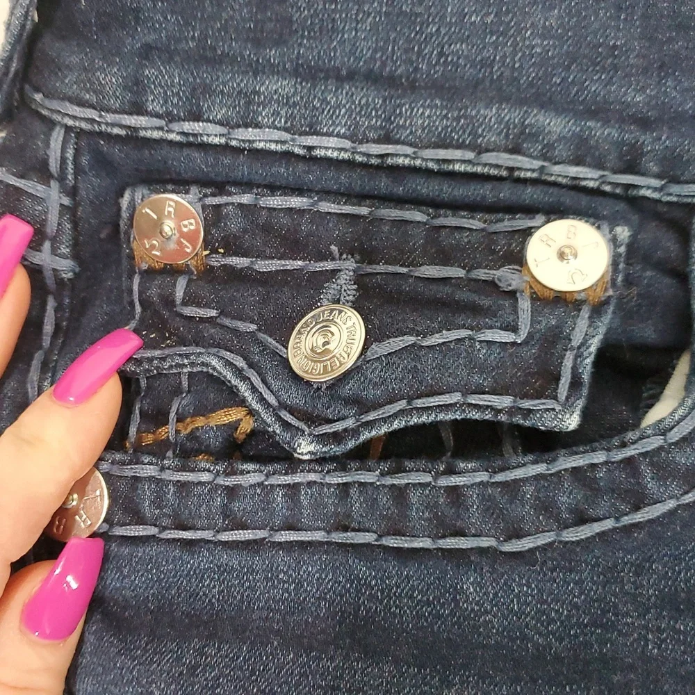 True Religion Mens Rocco Super T Relaxed Skinny W/Flap Pockets Jeans Size 33 - Picture 12 of 16